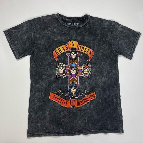 Guns N Roses Appetite For Destruction Graphic T-shirt Women Medium Acid Wash - Picture 1 of 5